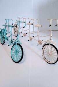 Vintage Desktop Pair Tandems metal bikes