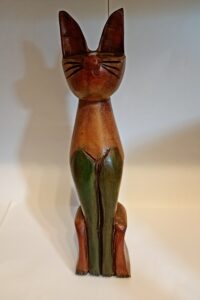 Hand crafted Large wood cat figure