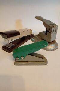 Vintage set Office staplers & Hole punch