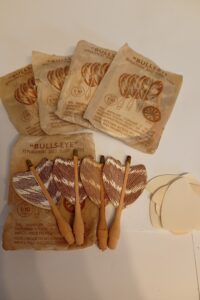 Vintage set of English dart flights and stems