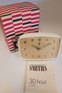 Smiths white bedside alarm clock - boxed