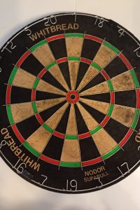 Vintage Whitbread Nodor supabull brisle dartboard