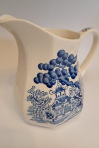 English blue willow Transferware milk jug