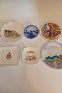 Mini pottery display plate collection