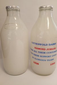 Vintage 1pint fresh milk glass bottles