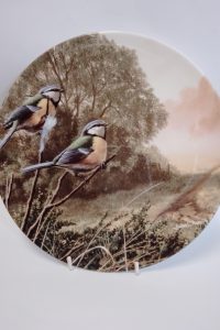 Kingfisher double act china plate by Adrian c Rigby Ltd edition