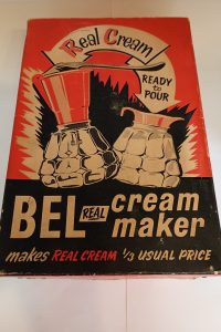 Bel red bakelite & glass creamer