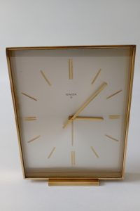 Swiza 8 slim mechanical alarm brass swiss clock