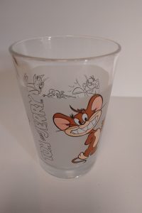 Vintage Tom & Jerry frosted tumbler glass