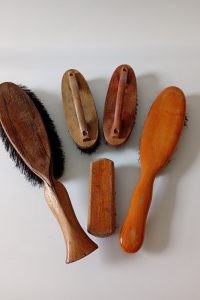 Vintage wood shoe & boot bristle brushes