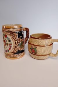 Vintage 2x Somerset pottery souvenir jugs