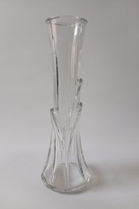 Vintage Glass 3d fluted flower vase