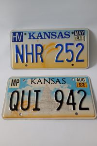USA Kansas 3d aluminum car number plates - Pair